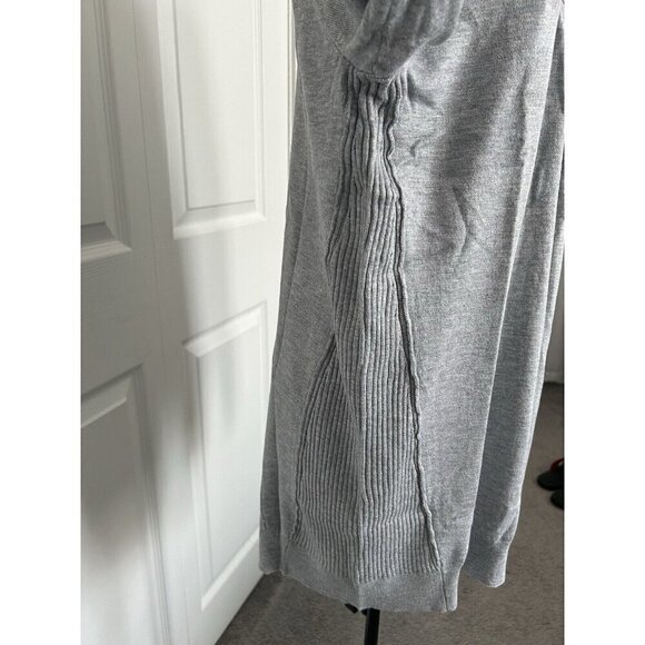 Love Ellie Stitch Fix Open Front Cardigan Sweater Gray Ribbed Details Size L - Picture 2 of 8